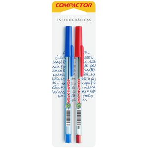 Caneta Esferográfica Compactor 07 0.8mm Azul e Vermelho - 2un