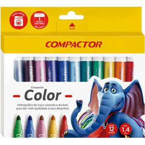 Caneta Hidrográfica Compactor Color - 12un