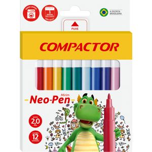 Caneta Hidrográfica Compactor Neo-Pen Mirim - 12un