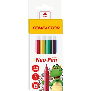 Caneta Hidrográfica Compactor Neo-Pen Mirim - 6un