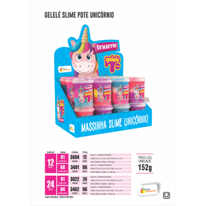 Slime Pote Gelelé Unicórnio - 152g - Sortido