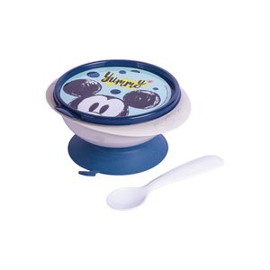 Tigela com Ventosa e Colher Plasútil Azul - 240ml