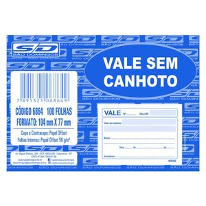 Bloco de Vale sem Canhoto 100 Folhas - Azul -  São Domingos