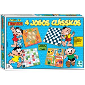 Jogo de Tabuleiro Nig Quatro Jogos Clássicos Turma da Mônica