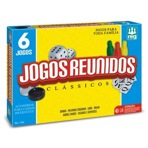 Jogo de Tabuleiro Nig Jogos Reunidos 6 em 1
