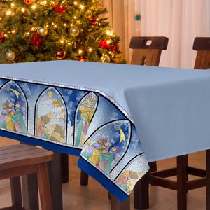 Toalha de Mesa Teka Estampa Natalina 140x140cm