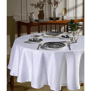 Toalha de Mesa DöhlerJacquard Requinte II Liso 160cm - Branco