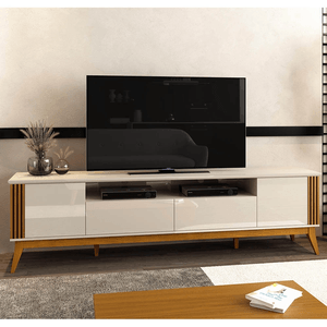 Rack Morgan EDN para TV de até 75" - Off White/Cedro