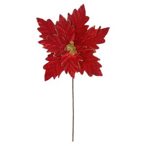 Haste Bico de Papagaio D&A Aveludado com Glitter Vermelho e Dourado - 28cm