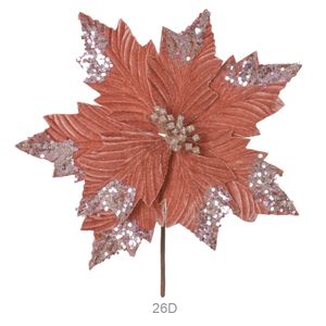 Haste Bico de Papagaio D&A Rose com Glitter Champanhe - 20cm