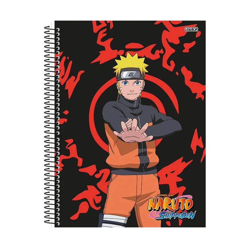 Caderno Universitário - Símbolo Akatsuki - Naruto - 80 folhas - Capa Dura