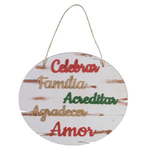 Guirlanda Decorativa D&A Natal em MDF Colorida 30cmx25,5cm