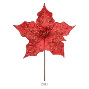 Haste Bico de Papagaio D&A Natal Vermelho com Glitter Vermelho - 20cm