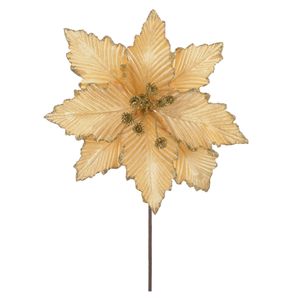 Haste Bico de Papagaio D&A Aveludado Dourado com Glitter Champagne - 25cm