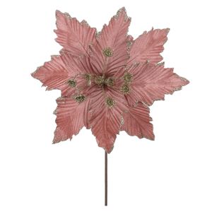 Haste Bico de Papagaio D&A Aveludado Rose com Glitter Champagne - 25cm