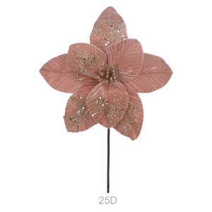 Haste Bico de Papagaio D&A Aveludado Rose com Glitter Champanhe - 27cm