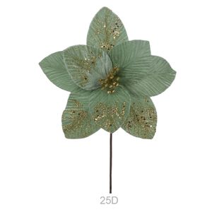 Haste Bico de Papagaio D&A Aveludado Verde Claro com Glitter Dourado - 27cm
