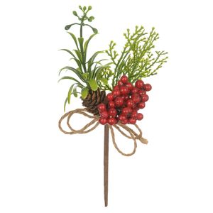 Haste Pick Berry D&A Natal com Pinha Vermelha - 18 cm