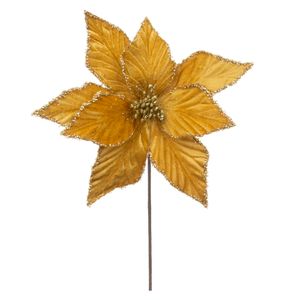 Haste Bico de Papagaio D&A Aveludado Dourado com Glitter Dourado - 24cm
