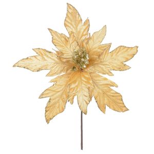 Haste Bico de Papagaio D&A Aveludado Dourado com Glitter Dourado - 35cm