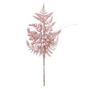 Haste Folha de Natal D&A com Glitter Rose - 34cm