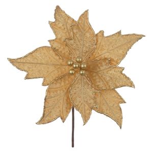 Haste Bico de Papagaio D&A Natal Aveludado Dourado - 28 cm