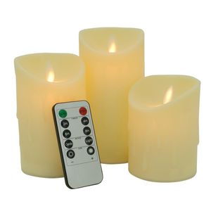 Conjunto de Velas Eletrônicas Yazi com 3 Unidades Flame Moving