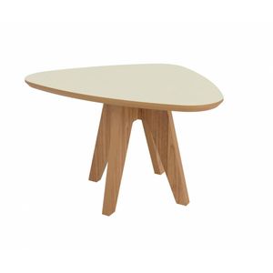 Mesa de Centro Dalla Costa Orgânica 65x35x50cm - Off White/Freijó