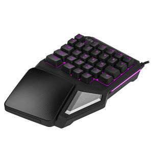 Teclado Gamer Multilaser One Hand Drugi Semi Mecânico com Luz de Led Warrior Preto - TC238