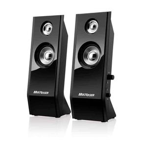 Caixas de Som Multilaser 2.0 8W Rms Alimentação Usb Conexão P2 e Controle de Volume Preto - SP091