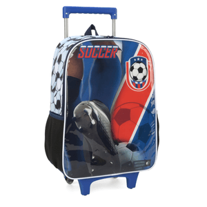 Mochila com Rodas Maxlog Futebol - Azul
