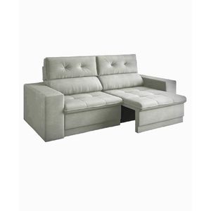 Sofá Dom 3 Lugares Retrátil Reclinável Velosuede Cinza Médio - Ortonorte