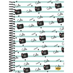 Caderno Baag  Espiral Universitário Capa Dura Easy Feminina 1 Matéria 96 Folhas - Sortido