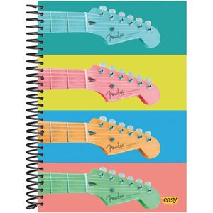 Caderno Baag Espiral Universitário Capa Dura Easy Feminina 10 Matérias 200 Folhas - Sortido