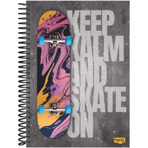 Caderno Baag Espiral Universitário Capa Dura Easy Masculino 15 Matérias 300 Folhas - Sortido