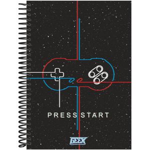 Caderno Baag  Espiral Universitário Capa Dura Geek 10 Matérias 160 Folhas - Sortido