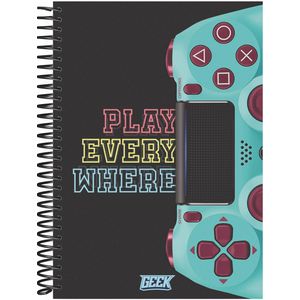 Caderno Baag Espiral Universitário Capa Dura Geek 20 Matérias 320 Folhas - Sortido