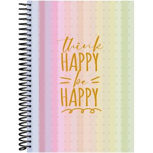 Caderno Baag Espiral Universitário Capa Dura Happy 15 Matérias 240 Folhas - Sortido