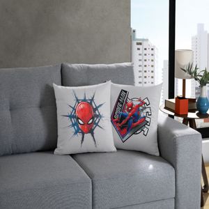 Capa de Almofada Bella Janela Estampada Spider-Man Faces 45x45cm - Sortido