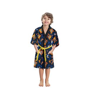 Roupão Lepper Aveludado Infantil Quimono Estampado Naruto - P