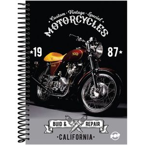 Caderno Baag Espiral Universitário Capa Dura Pop Masculino 1 Matéria 80 Folhas - Sortido