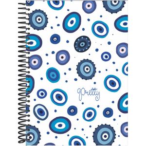 Caderno Baag Espiral Universitário Capa Dura Pretty 15 Matérias 240 Folhas - Sortido