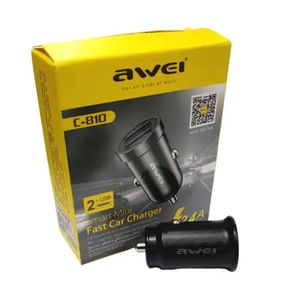 Carregador Veicular Awei Usb 2.4A 12V Preto - C-810