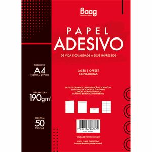 Papel Baag A4 Adesivo Brilho - 20 Folhas