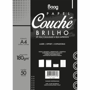 Papel Baag A4 Couchê 180g - 50 Folhas