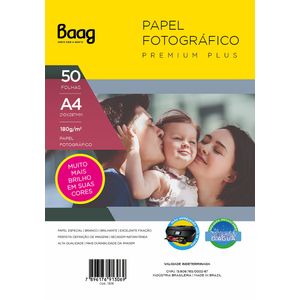 Papel Baag A4 Fotográfico 180g - 50 Folhas