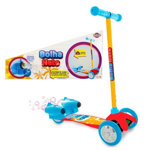 Patinete Infantil Toyng com 3 Rodas Lança Bolhas - Amarelo