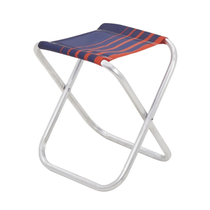 Banqueta de Praia Tramontina Fiji em Alumínio com Assento - Azul Escuro e Laranja