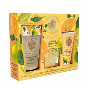 Kit Ritual Diário La Florentina Boboli Citrus com Creme para Mão 75 ml + Sabão em Barra 106 g + Gel de Banho 200 ml