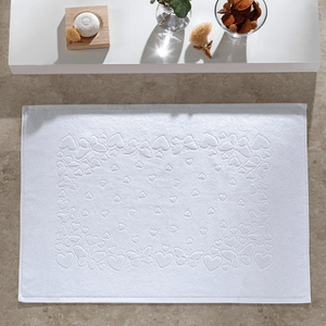 Toalha de Piso Döhler Velour Jacquard Romance Branca - 70 x 50cm